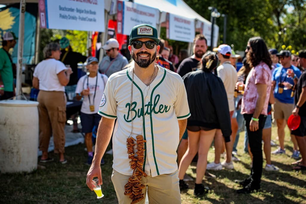 Festival-goers toasting under the East Austin sky